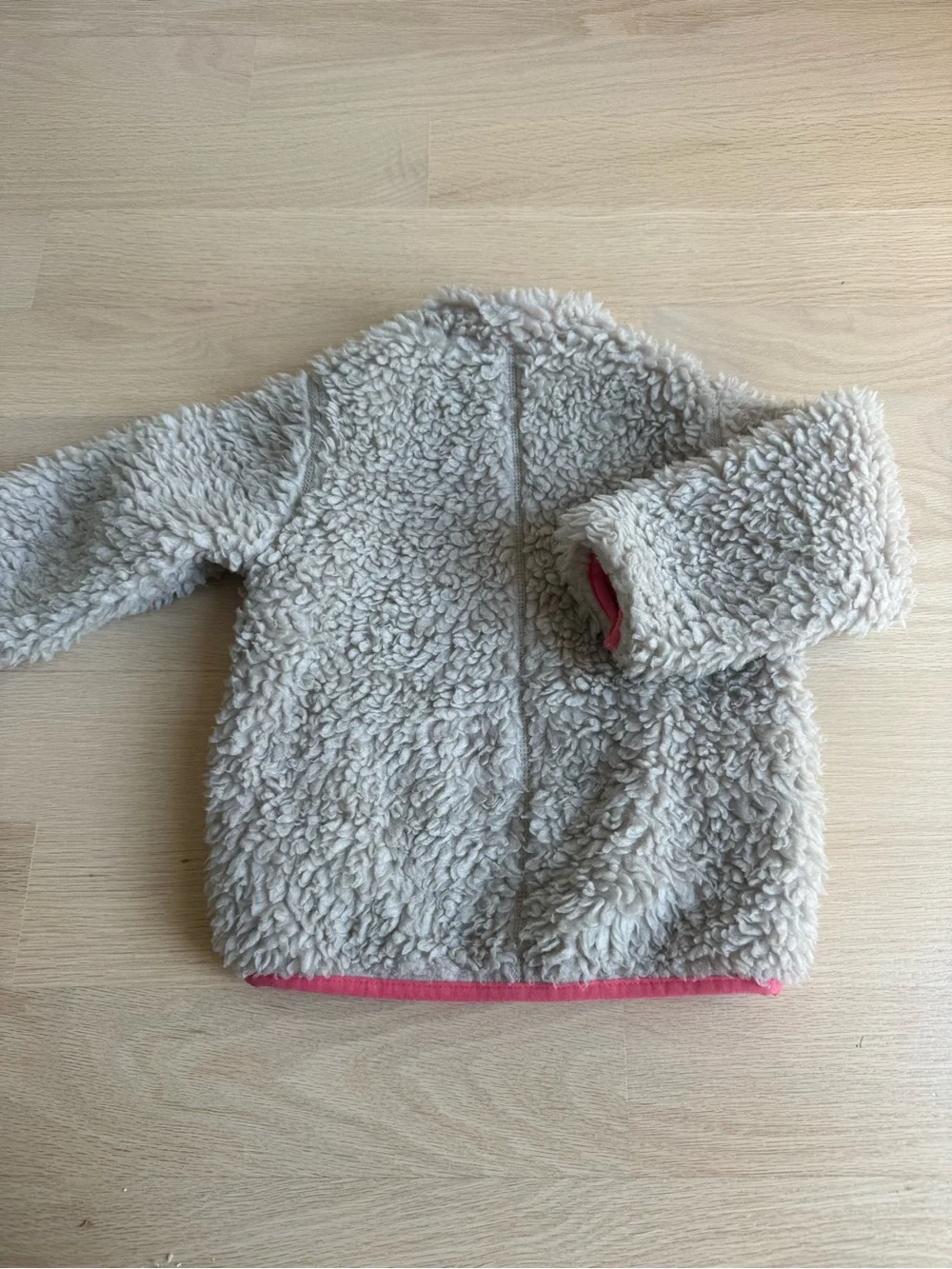 PATAGONIA Baby Retro-X Fleece Zip Jacket Girls 12-18m Natural Cream/Pink
